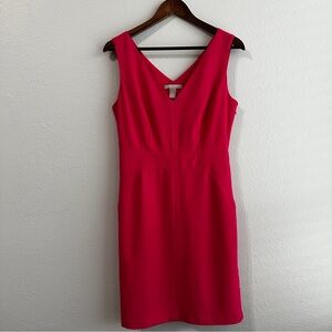 Banana Republic Pink V-neck Sheath Sleeveless Size 6 Dress Career Workwear B